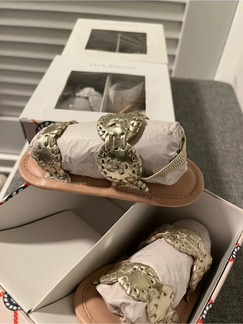 Jack Rogers Metallic Gold Baby Walker Sandals
